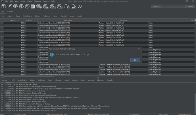 jaikoz-screenshot3-console-post