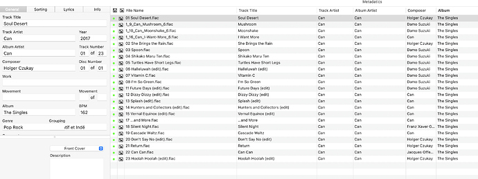 Can The signles  Metadatics view