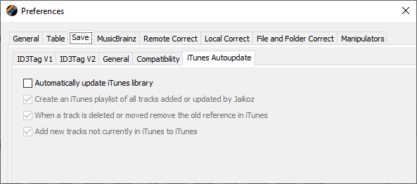 does jaikoz update itunes